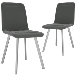 Esszimmerstühle 2 Stk. Grau Samt