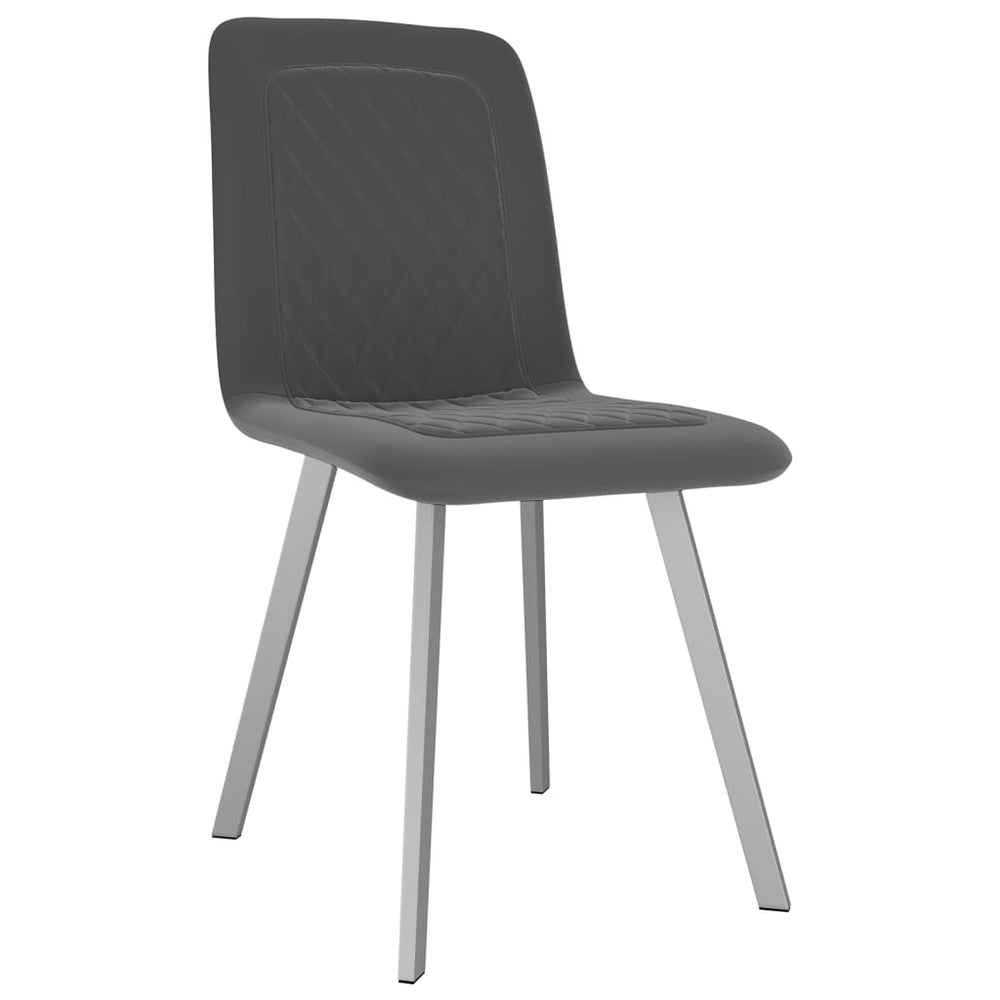 Esszimmerstühle 2 Stk. Grau Samt