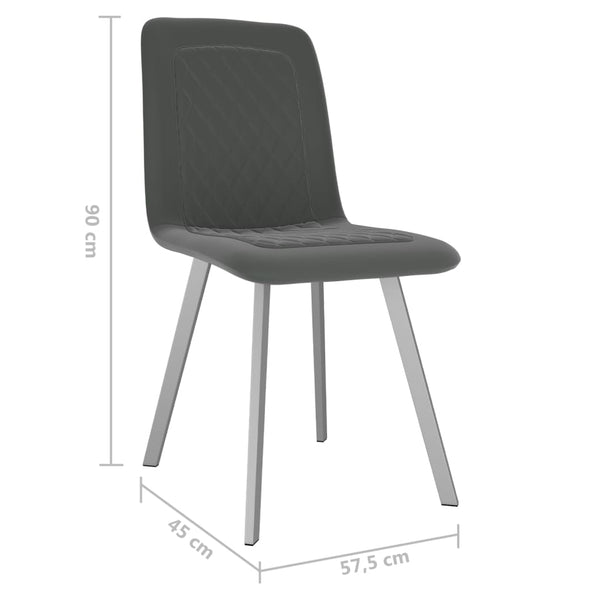 Esszimmerstühle 2 Stk. Grau Samt
