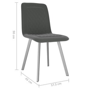Esszimmerstühle 2 Stk. Grau Samt