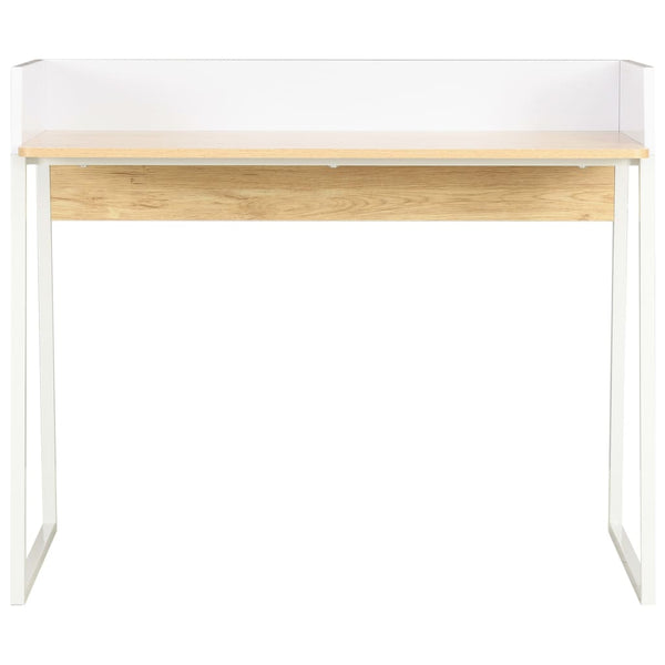Schreibtisch Weiß und Eiche 90x60x88 cm