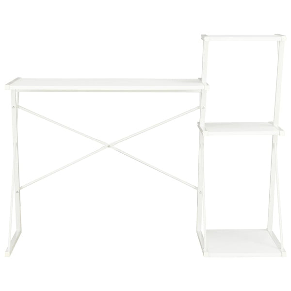 Schreibtisch mit Regal Weiß 116×50×93 cm