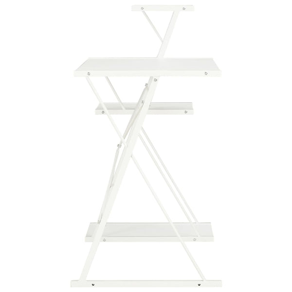 Schreibtisch mit Regal Weiß 116×50×93 cm