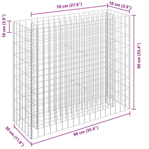 Gabionen-Hochbeet Verzinkter Stahl 90×30×90 cm