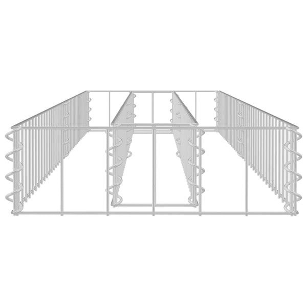 Gabionen-Hochbeet Verzinkter Stahl 180x30x10 cm