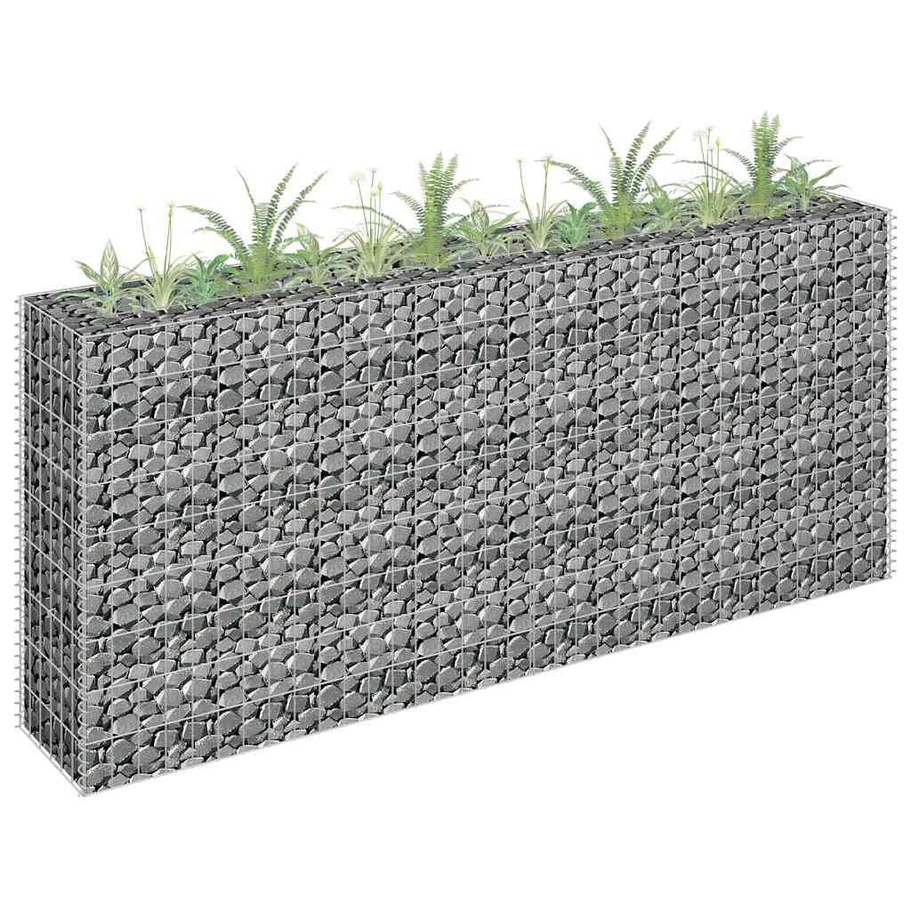 Gabionen-Hochbeet Verzinkter Stahl 180×30×90 cm