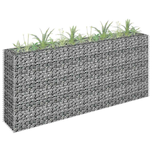 Gabionen-Hochbeet Verzinkter Stahl 180×30×90 cm