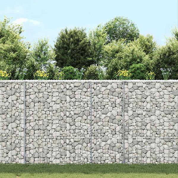 Gabionen-Hochbeet Trapezform Verzinkter Stahl 80x20x100 cm