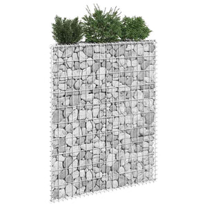 Gabionen-Hochbeet Trapezform Verzinkter Stahl 80x20x100 cm