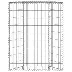 Gabionen-Hochbeet Trapezform Verzinkter Stahl 80x20x100 cm