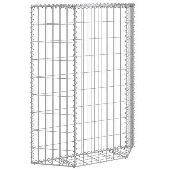 Gabionen-Hochbeet Trapezform Verzinkter Stahl 80x20x100 cm