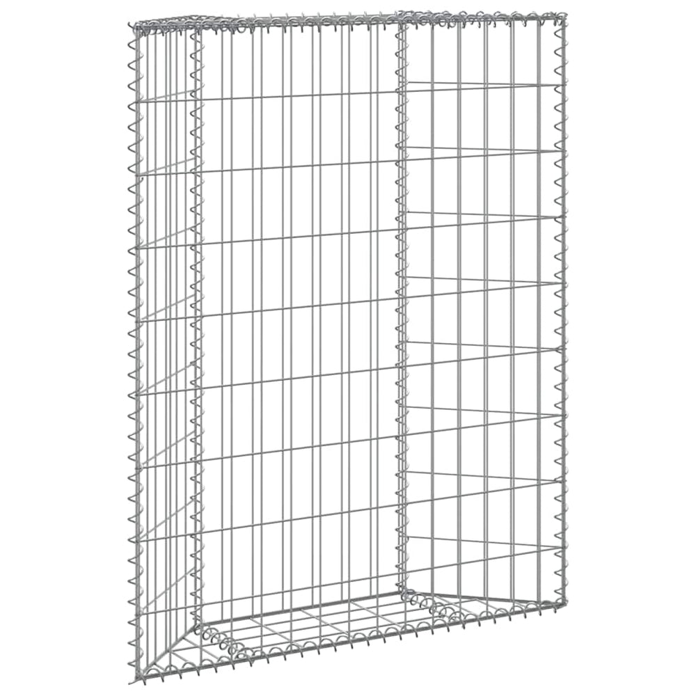 Gabionen-Hochbeet Trapezform Verzinkter Stahl 80x20x100 cm