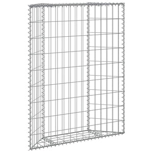 Gabionen-Hochbeet Trapezform Verzinkter Stahl 80x20x100 cm