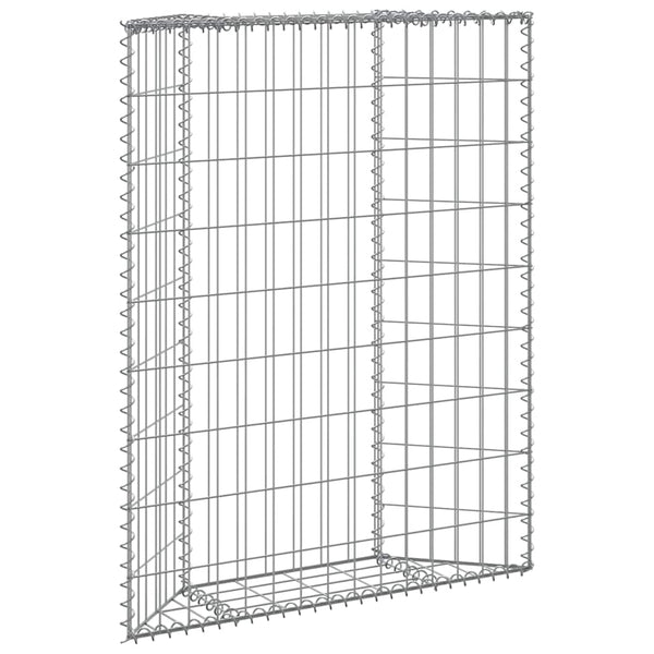 Gabionen-Hochbeet Trapezform Verzinkter Stahl 80x20x100 cm