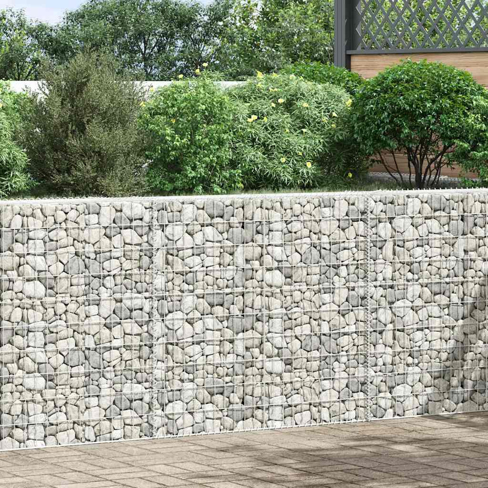 Gabionen-Hochbeet Trapezform Verzinkter Stahl 150x20x100 cm