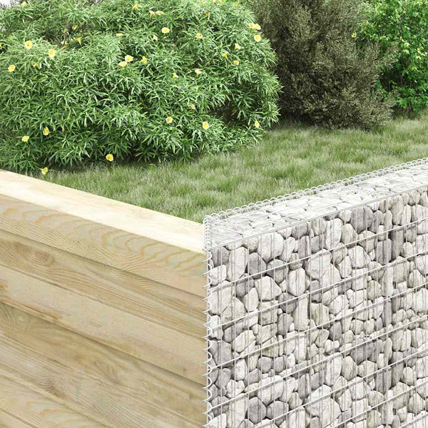 Gabionen-Hochbeet Trapezform Verzinkter Stahl 150x20x100 cm