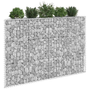 Gabionen-Hochbeet Trapezform Verzinkter Stahl 150x20x100 cm