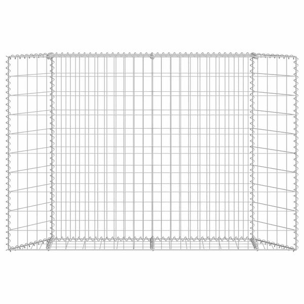 Gabionen-Hochbeet Trapezform Verzinkter Stahl 150x20x100 cm