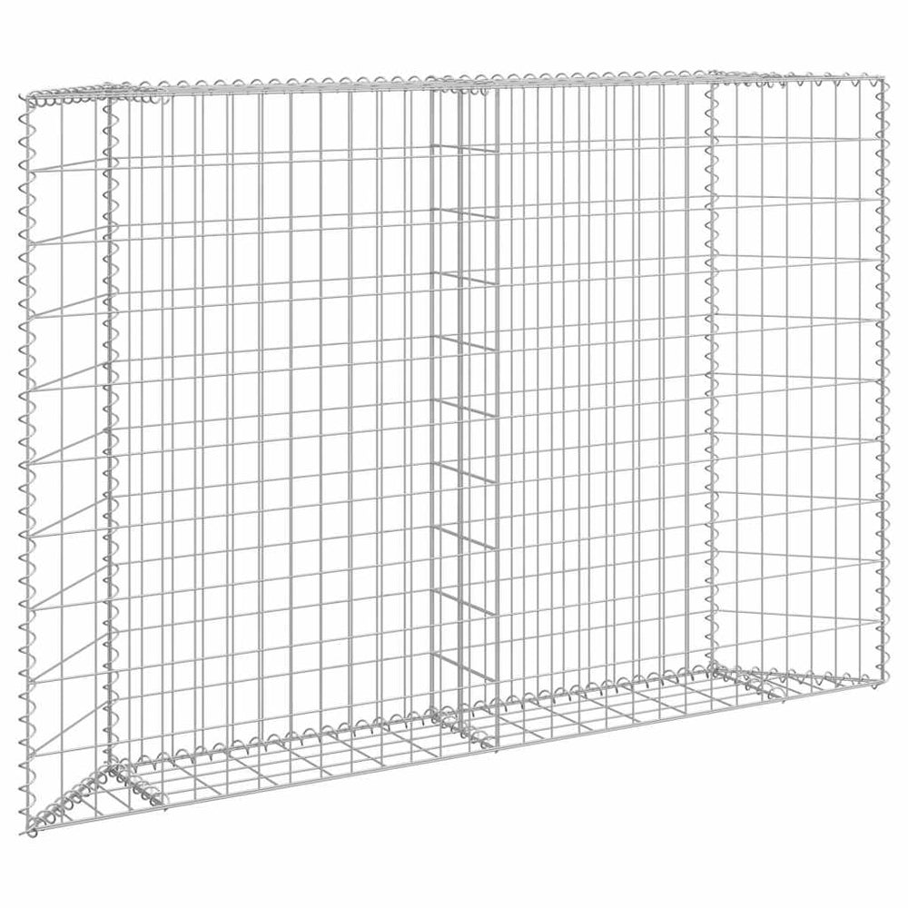 Gabionen-Hochbeet Trapezform Verzinkter Stahl 150x20x100 cm