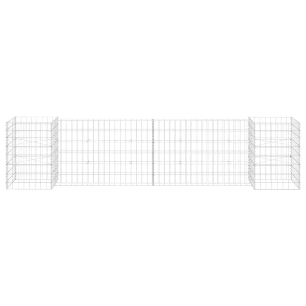 H-förmiger Gabionen-Pflanzkorb Stahldraht 260x40x60 cm