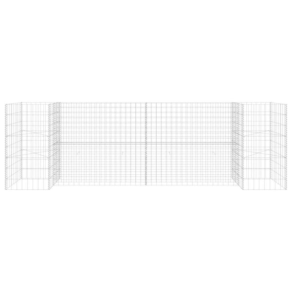 H-förmiger Gabionen-Pflanzkorb Stahldraht 260x40x80 cm