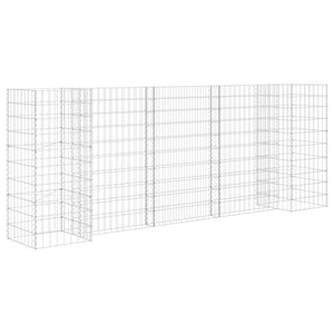 H-förmiger Gabionen-Pflanzkorb Stahldraht 260x40x100 cm