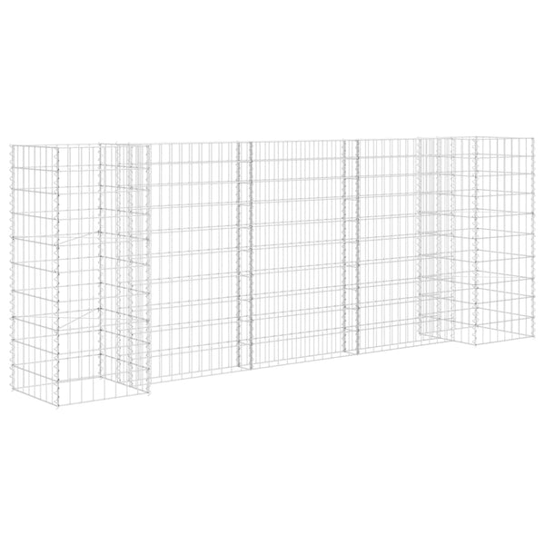 H-förmiger Gabionen-Pflanzkorb Stahldraht 260x40x100 cm