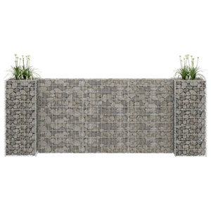 H-förmiger Gabionen-Pflanzkorb Stahldraht 260x40x100 cm
