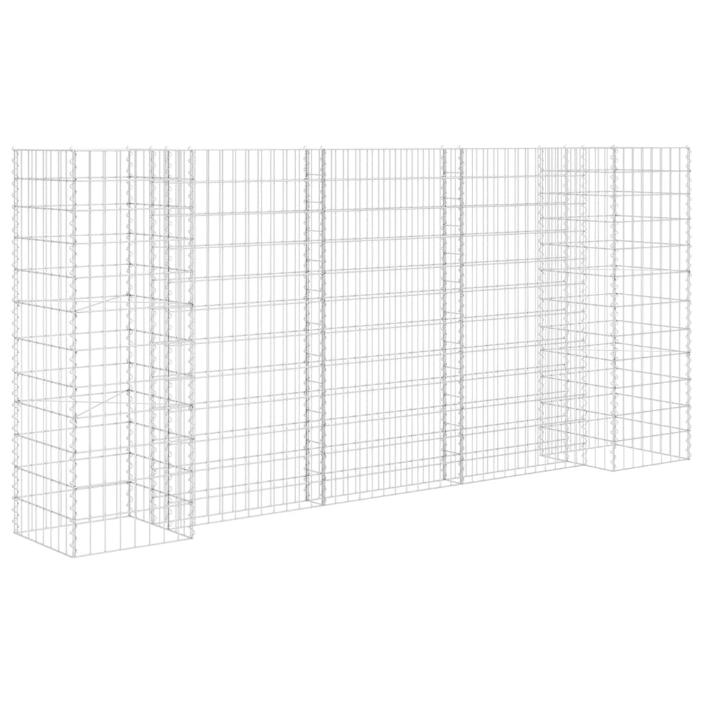 H-förmiger Gabionen-Pflanzkorb Stahldraht 260x40x120 cm