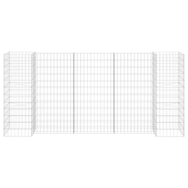 H-förmiger Gabionen-Pflanzkorb Stahldraht 260x40x120 cm