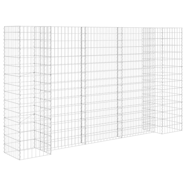 H-förmiger Gabionen-Pflanzkorb Stahldraht 260x40x150 cm