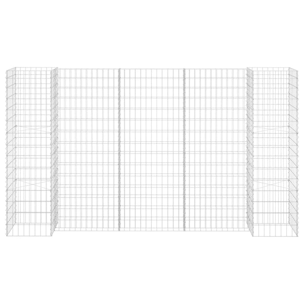 H-förmiger Gabionen-Pflanzkorb Stahldraht 260x40x150 cm
