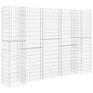 H-förmiger Gabionen-Pflanzkorb Stahldraht 260x40x200 cm
