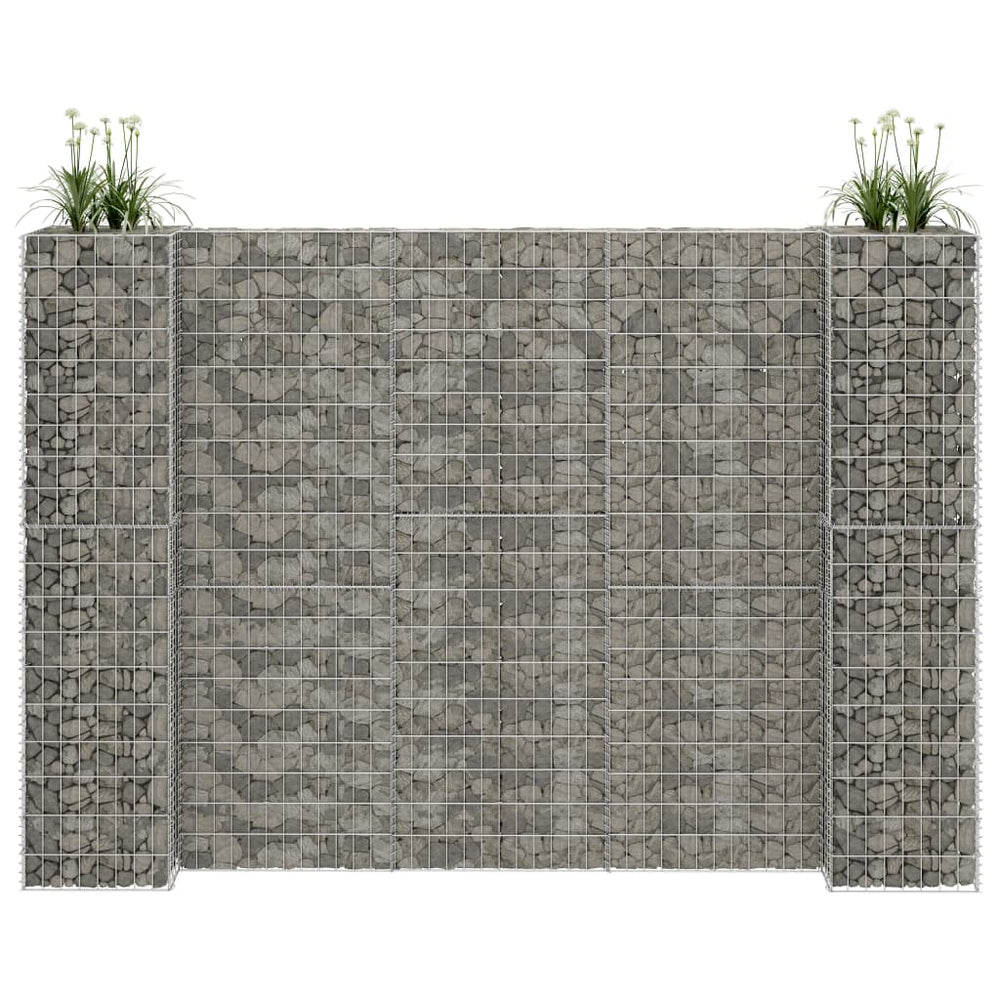 H-förmiger Gabionen-Pflanzkorb Stahldraht 260x40x200 cm