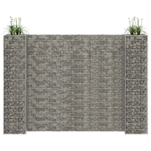 H-förmiger Gabionen-Pflanzkorb Stahldraht 260x40x200 cm
