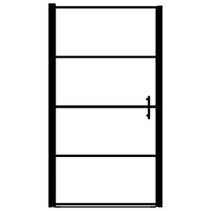 Duschtür Hartglas 91x195 cm Schwarz