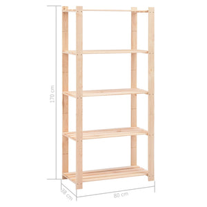 Lagerregal mit 5 Böden 80×38×170 cm Kiefer Massivholz 250 kg
