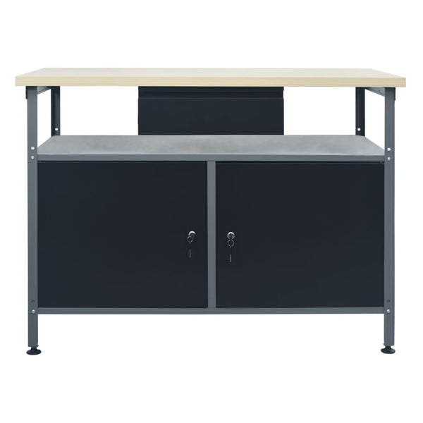 Werkbank Schwarz 120x60x85 cm Stahl