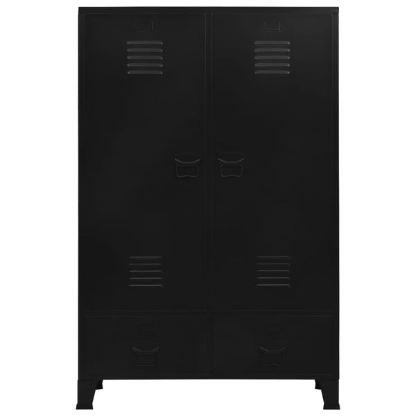 Kleiderschrank Industrial Schwarz 90x40x140 cm Stahl