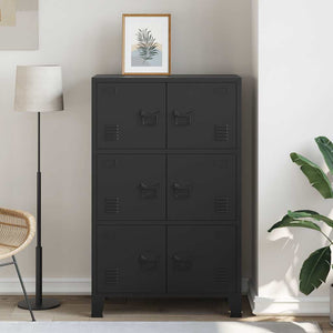 Lagerschrank Industrial Schwarz 75x40x120 cm Stahl