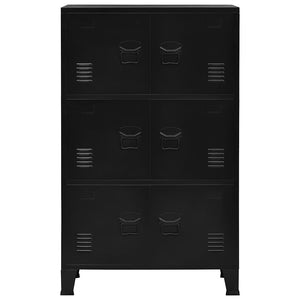 Lagerschrank Industrial Schwarz 75x40x120 cm Stahl