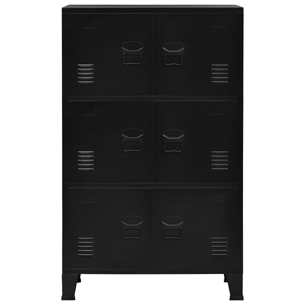 Lagerschrank Industrial Schwarz 75x40x120 cm Stahl