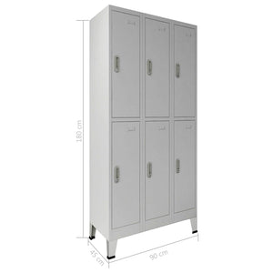 Schließfachschrank Grau 45 x 90 x 180 cm