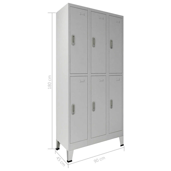 Schließfachschrank Grau 45 x 90 x 180 cm