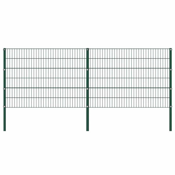 Zaunelement mit Pfosten Eisen 349 x 120 cm Grün