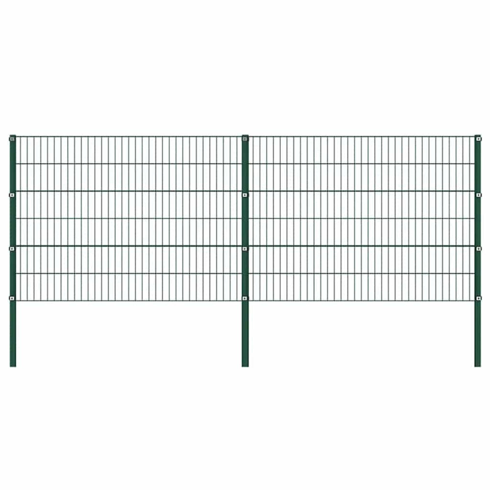 Zaunelement mit Pfosten Eisen 349 x 120 cm Grün