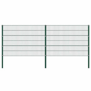 Zaunelement mit Pfosten Eisen 349 x 120 cm Grün
