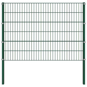 Zaunelement mit Pfosten Eisen 349 x 120 cm Grün