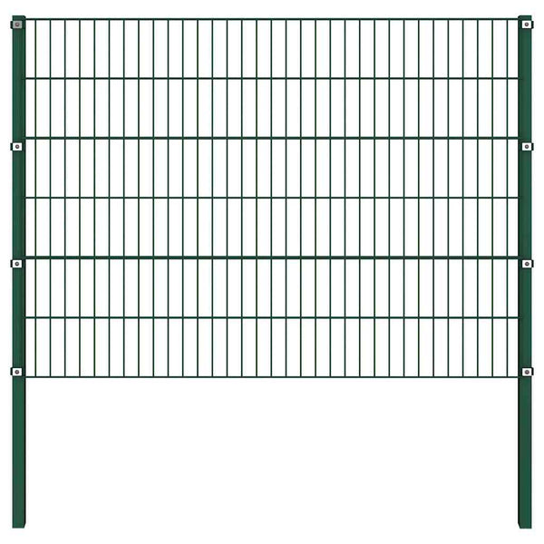 Zaunelement mit Pfosten Eisen 349 x 120 cm Grün