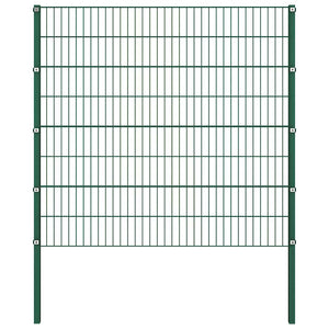 Zaunelement mit Pfosten Eisen 349 x 160 cm Grün